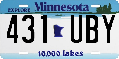 MN license plate 431UBY