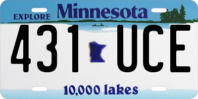 MN license plate 431UCE
