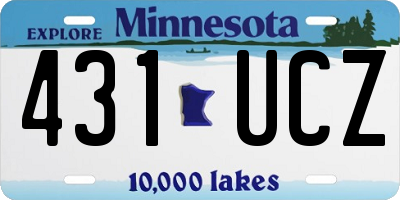 MN license plate 431UCZ