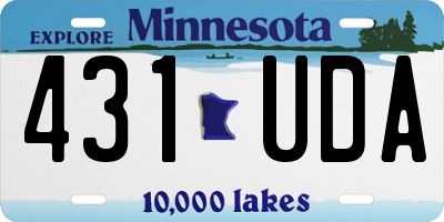 MN license plate 431UDA