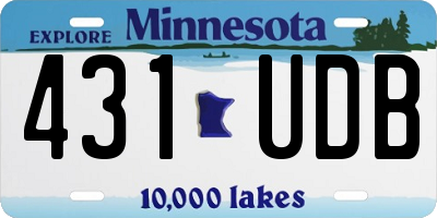 MN license plate 431UDB