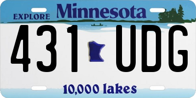 MN license plate 431UDG