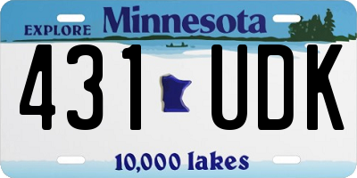 MN license plate 431UDK