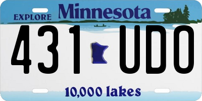 MN license plate 431UDO