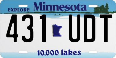 MN license plate 431UDT