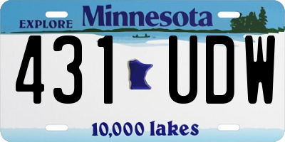 MN license plate 431UDW