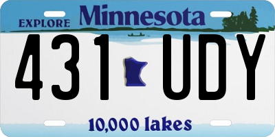 MN license plate 431UDY