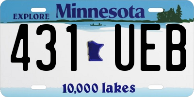 MN license plate 431UEB