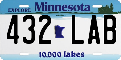 MN license plate 432LAB