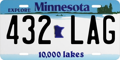 MN license plate 432LAG