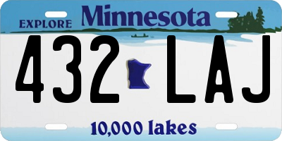 MN license plate 432LAJ