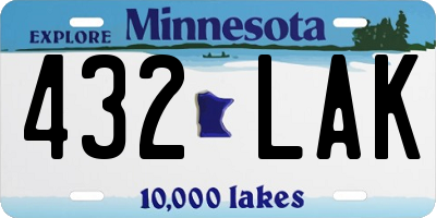 MN license plate 432LAK