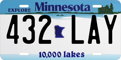 MN license plate 432LAY