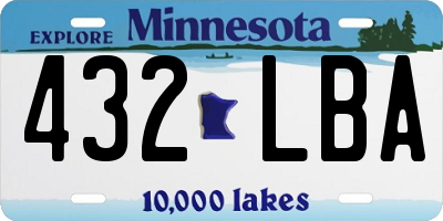 MN license plate 432LBA