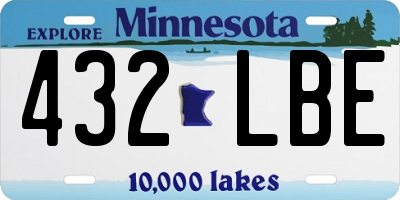 MN license plate 432LBE