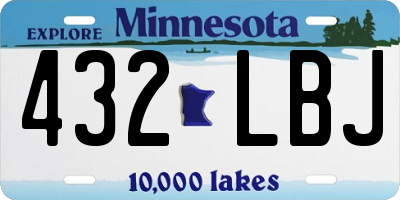 MN license plate 432LBJ