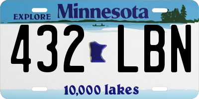 MN license plate 432LBN