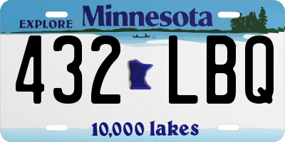 MN license plate 432LBQ