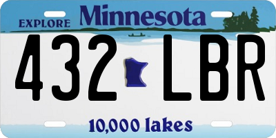 MN license plate 432LBR