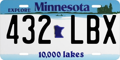 MN license plate 432LBX