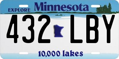 MN license plate 432LBY