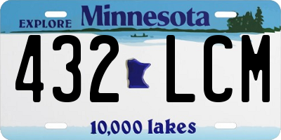 MN license plate 432LCM