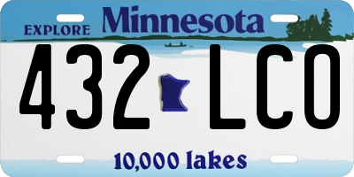 MN license plate 432LCO