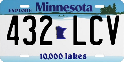 MN license plate 432LCV