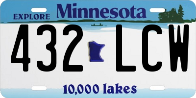 MN license plate 432LCW