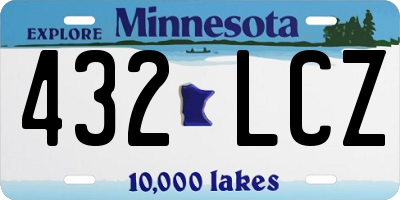MN license plate 432LCZ