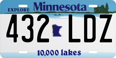MN license plate 432LDZ