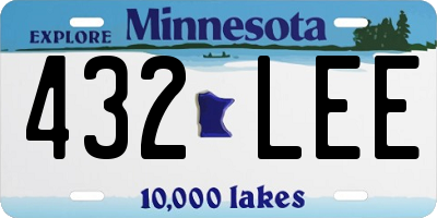 MN license plate 432LEE