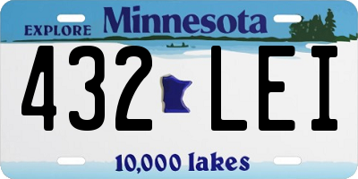 MN license plate 432LEI