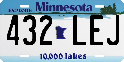 MN license plate 432LEJ