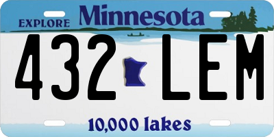 MN license plate 432LEM