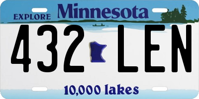 MN license plate 432LEN