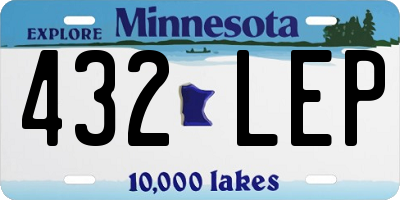 MN license plate 432LEP