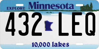 MN license plate 432LEQ