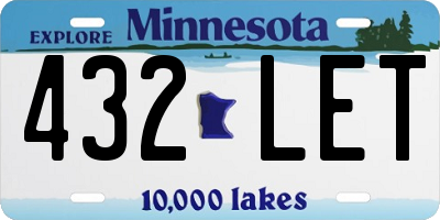 MN license plate 432LET