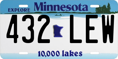 MN license plate 432LEW