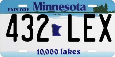 MN license plate 432LEX