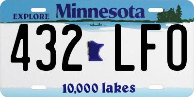 MN license plate 432LFO