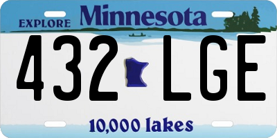 MN license plate 432LGE