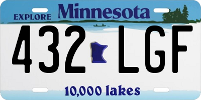 MN license plate 432LGF