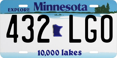 MN license plate 432LGO