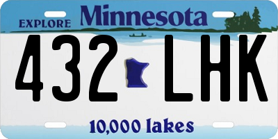 MN license plate 432LHK