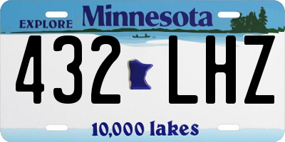 MN license plate 432LHZ