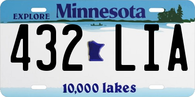 MN license plate 432LIA