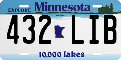 MN license plate 432LIB