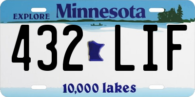 MN license plate 432LIF